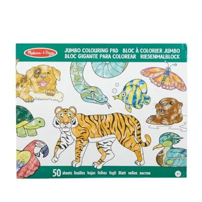 Image of Melissa &amp; Doug Jumbo Colouring Book Animals Activity Pad Coloring 3+ Gift for Boy or Girl