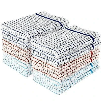 Image of Infinity Tea Towels Kitchen Cotton Towel Sets Super Absorbent Cloth, Quick Dry Cloths Lint free &amp; Fade Resistant (12, Terry Towel)