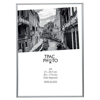 Image of Hampton Frames ALUMINIUM Poster Certificate Photo Frame Silver A4 (21x29.7cm)ALI9A4NG