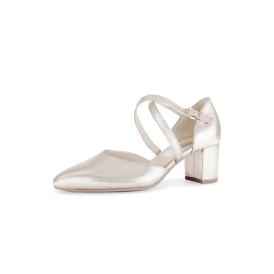 Image of Gabor Giselle Womens Open Court Shoes 5 UK Puder Shine Metallic