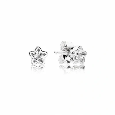 Image of EarringsPandora 290597CZ Women&#039;s Sterling Silver Glitter Star Zirconia Earrings