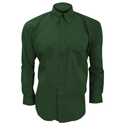 Image of Kustom Kit Mens Long Sleeve Corporate Oxford Shirt (16inch) (Bottle Green)