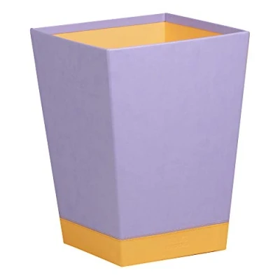 Image of RHODIA 318829C Iris Waste Paper Bin 24x24x32 cm Orange Saddle Stitching Faux Leather Exterior Rhodiarama Home Office Collection Organization &amp; Designer Storage