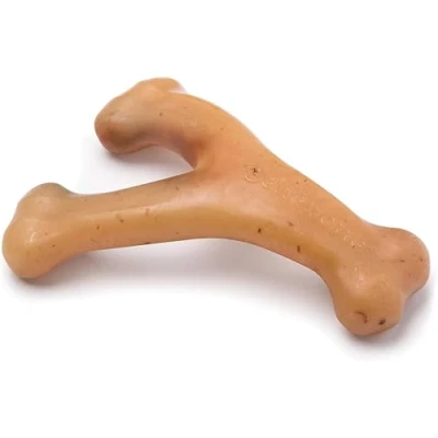 Image of Benebone Indestructible Wishbone Dog Chew Toy For Aggressive Chewers, Long Lasting Tough Boredom Breaker Dogs, Real Chicken Flavour, Small Made in the USA.