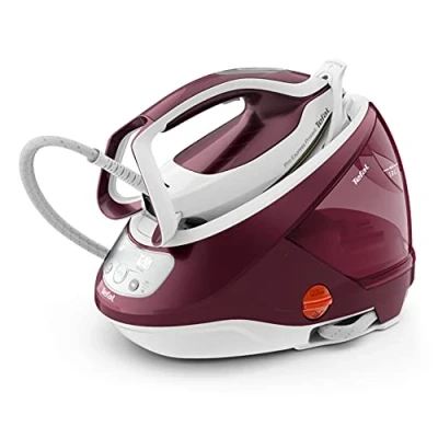 Image of Tefal High Pressure Steam Generator Iron, Pro Express Protect, white &amp; Burgundy, GV9220