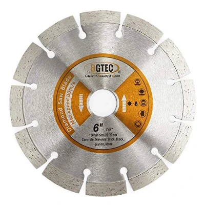 Image of Power Saw Segmented Diamond Blades,BGTEC 1pc 150mm General Purpose Dry or Wet Cutting Disc for Concrete Stone Brick Masonry