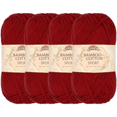Image of JubileeYarn Bamboo Cotton Sport 4 Ply Yarn 50g/Skein Merlot Skeins