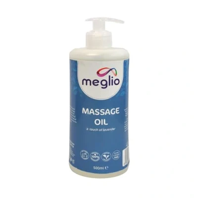Image of Meglio Therapy Lubricating Massage Oil Oils Contains Essential &amp; a Touch of Lavender, Hypoallergenic with Lubricant Qualities Suitable for Sensitive Skin 500 ml