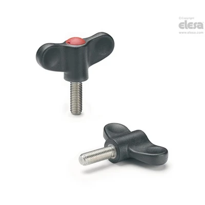 Image of ELESA EWN Wing nuts Technopolymer Stainless steel threaded stud EWN.63 SST p M10x30 C3