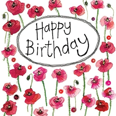 Image of Alex Clark Poppies Birthday Card