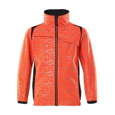 Image of Mascot Accelerate Safe Softshell Jacket for Childrenhi Vis Red/Dark Navy (116)