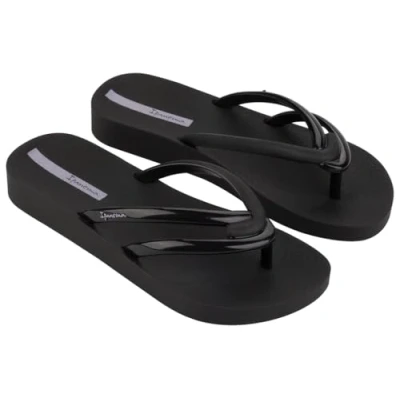 Image of Ipanema Women&#039;s Comfy Fem Flat Sandal, Black/White, 7/8 UK