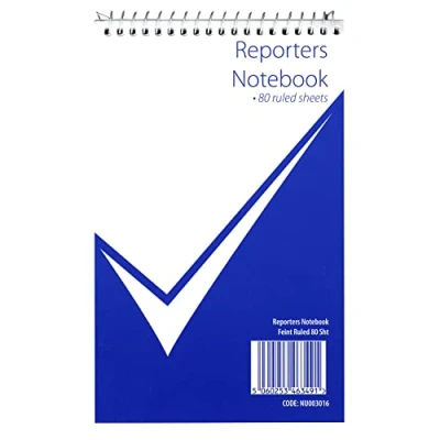 Image of Nu Notebooks Office Range Reporters Notebook Wirebound Stationery Writing Pad 80 Pages