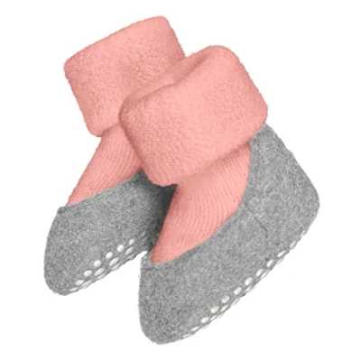 Image of FALKE Unisex Babies Grip socks, 1 Pair, Pink (Almond Blossom 8441), 0 3 Months, Wool Blend, Mid Calf, Infant,