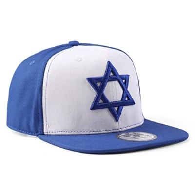 Image of Underground Kulture Israel Blue Adjustable Flat Peak Snapback Hat World Cup Baseball Cap