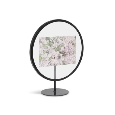 Image of Umbra Infinity Picture Frame, Unique Circular Photo Frame For Desk or Wall, Black, 4X6\