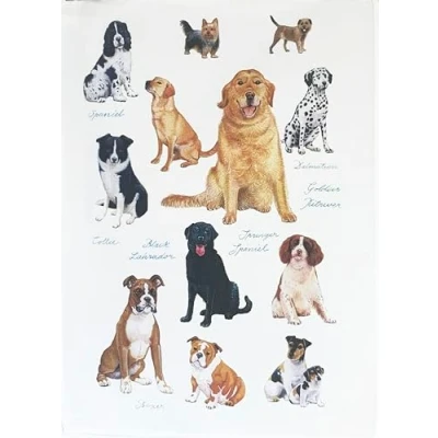 Image of Half a Donkey Show Dogs Large Cotton Tea Towel
