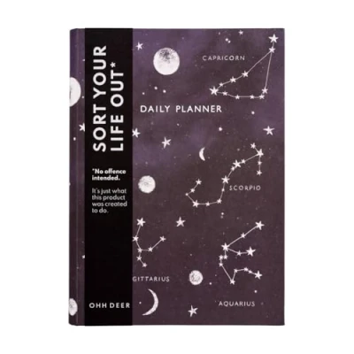 Image of Ohh Deer Daily Planner Notebook Undated Productivity Journal To Do List, Hourly Schedule, Priorities &amp; Notes A5 Organiser for Students, Home or Office Zodiac