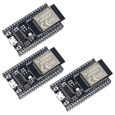 Image of AZDelivery 3 x ESP32S Dev Kit C V4 NodeMCU WLAN WiFi Development Board kompatibel mit Arduino inklusive E Book! Successor module of V2)