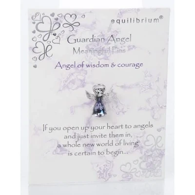 Image of Equilibrium Guardian Angel Meaningful Pin Wisdom and Courage