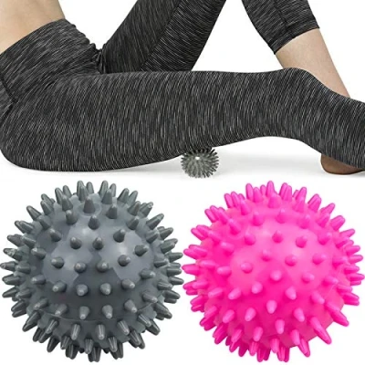 Image of Komoyo 2Pcs Spiky Massage Balls, Pilates Ball Hedgehog Balls Portable Trigger Point Set for Deep Tissue Muscle Recovery Back, Legs, Feet &amp; Hands (7.5cm)