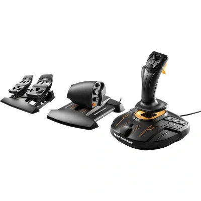 Image of Thrustmaster T16000M FCS Flight Pack Complete Control System with Joystick, Throttle, and Rudder Pedals, Featuring H.E.A.R.T HallEffect AccuRate Technology for PC