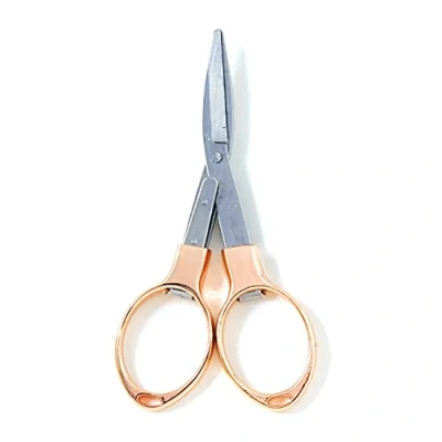 Image of KnitPro Folding Scissors, Metal, Rose Gold, 50 x 96mm