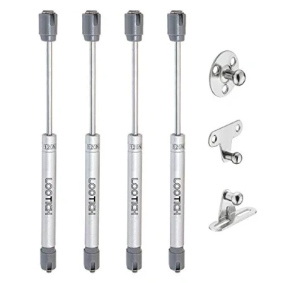 Image of LOOTICH 120N Automatic Lid Stay Support Kitchen Cabinet Cupboard Door Toy Box Hydraulic Spring Gas Strut Piston Soft Opening Hinges for Flap Fittings Pack of 4