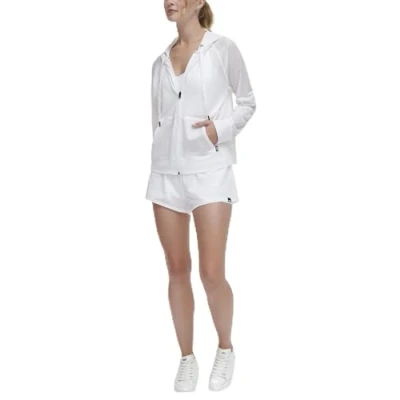 Image of DKNY SPORT Women&#039;s Chintz Honeycomb MES Shorts, WHT White, XXS