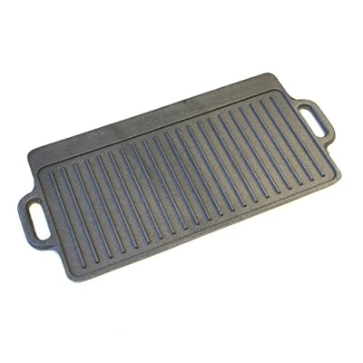 Image of KitchenCraft Deluxe Cast Iron Reversible Griddle 45 x 23cm For BBQ or Hob