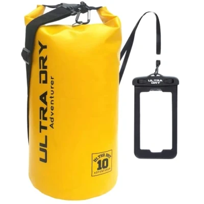 Image of Premium Waterproof Bag, Sack with phone dry bag and long adjustable Shoulder Strap Included, Perfect for Kayaking/Boating/Canoeing/Fishing/Rafting/Swimming/Camping/Snowboarding (yellow, 5 L)