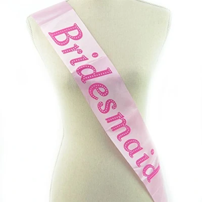 Image of SHATCHI 1pcs Bridesmaid Sash Pink Hen Party Night Out Wedding Bridal Shower Fancy Dress Accessory Decoration