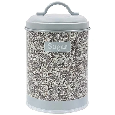 Image of The Leonardo Collection Bachelors Button Design Sugar Metal Canister Tin