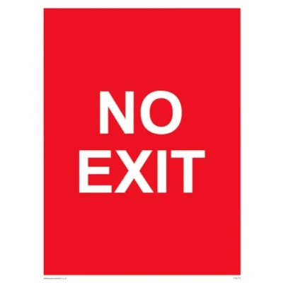 Image of Pack of five NO EXIT red background Sign 150x200mm A5P