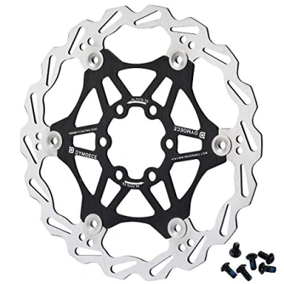 Image of Dymoece Bicycle Floating Disc Brake Rotor with 6 Bolts for MTB Mountain Road Bike Black/Red/Purple