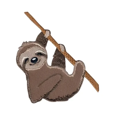 Image of PatchMommy Sloth Patch, Iron On/Sew On Embroidered Applique Motif for Children Kids Baby