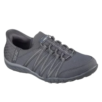 Image of Skechers Women&#039;s Breathe Easy ROLL with ME Sneaker, Charcoal, 6 UK