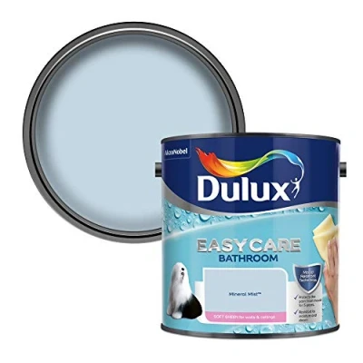 Image of Dulux Easycare Bathroom Soft Sheen Emulsion Paint for Walls and Ceilings Mineral Mist 2.5 litres