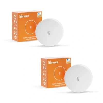 Image of 2 Pack SONOFF SNZB 02P Zigbee Temperature and Humidity Sensor, Smart Sensor with Comfort Alarm, Hygrometer Compatible Alexa/Google Home/HA/IFTTT, Hub Required.