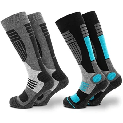 Image of Occulto Women Ski Socks Pack of 2 (Model: Maria) Turquois White 6 8