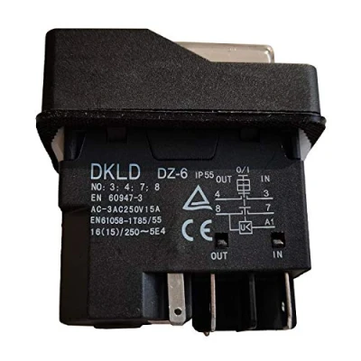 Image of DKLD DZ 6N 5Pins Electromagnetic Switch with Power Off and Voltage Protection On Pushbutton Switches for Industrial Machine Tool Equipment Ac 250V 16(15) A 6 IP55 5E4 (DZ 5P)