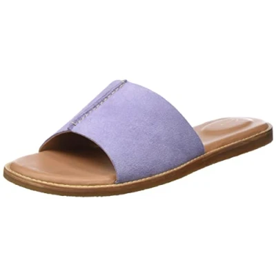 Image of Clarks Women Karsea Mule Slide Sandal, Lilac Suede, 6 UK