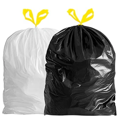 Image of JJSJ Bin Bags 50L Liners, Drawstring Trash Large Strong Unscented Household Garbage (60)