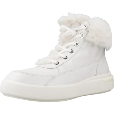 Image of Geox Dalyla Hightop trainers, Women&#039;s, Size: 7, White Leather and textile