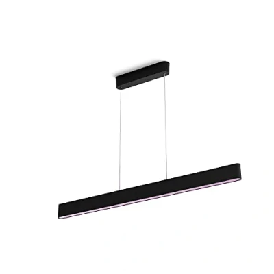 Image of Philips Hue Ensis White and Colour Ambiance Ceiling Pendant Smart Light [Black] Suitable for Kitchen Dining. with Bluetooth. Works Alexa, Google Assistant Apple Homekit.
