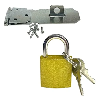 Image of Safety Hasp and Staple 25mm Padlock Gate Door Shed Latch Lock Blanket Box Chest