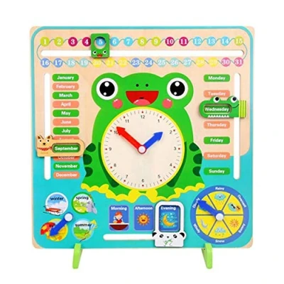 Image of Bontannd 1pc Wooden Calendar Educational Weather Season Toys Clock Early Learning Toy for Children Kids