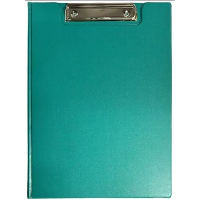 Image of A4 Vinyl Clipboard Fold Over Cover File Holder Folder Wallet Clip Board Strong (Green)