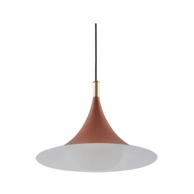 Image of Lindby pendant light Jarl, brown, metal, Ø 35 cm, G9