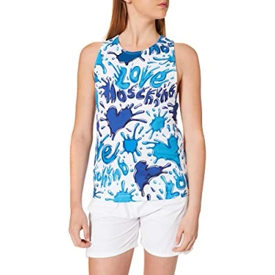 Image of Love Moschino Women&#039;s Sleeveless Vest Tops, All.Splash AZZU, 38